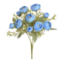 Kytice umělých ranunculusů, 5 květů Ø 4cm a 6 poupat dl.celkem 30cm