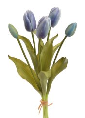 Svazek tulipánů z měkčeného plastu hlavička 6cm, celkem dl. 40 cm - 5ks