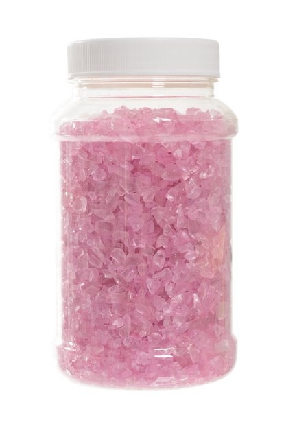 Dekorace drcený barvený  plastový štěrk 1-6 mm - 600 g - Barva: Růžová střední