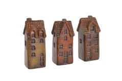 Dekorace keramický domek mix druhů.4,5cmLx4cmWx11cmH
