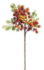 Umělá větvička hlohu s bobulemi a listy, dl. 32cm _45