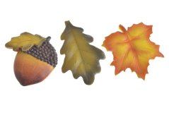 podzimní dekorace listy na magnetu 5 - 6cm - 3ks