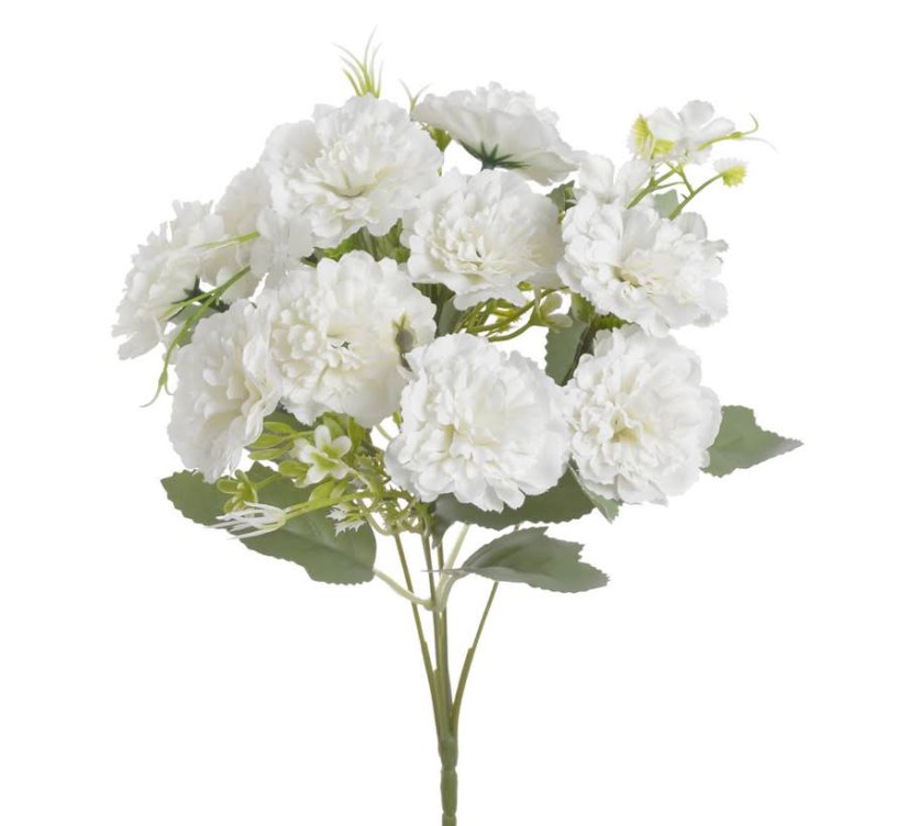 Kytička umělých mini karafiátů květ 5 cm, dl.36 cm