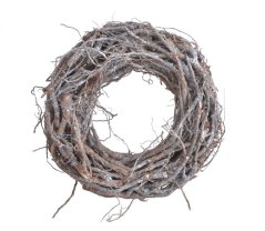 Dekorace věnec ze dvou druhů přírodního barveného proutí 25cm∅x7cmH.