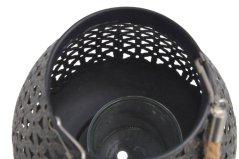 Dekorace kovová lampa se sklem 17cm∅ x 22cmH