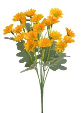 Trs umělých kvetoucích květin  7 výhonů, květ Ø 3cm, zápich dl. 38cm