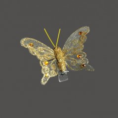 Dekorační motýl z organzy na klipu 5cm - 24ks