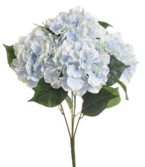 Kytice umělých hortenzií s 5 květy a listy, květ Ø 15cm, dl. celkem 48cm