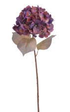 Umělá hortenzie s listy, hlava Ø 20 cm, dl. 70 cm