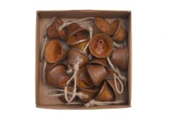 Vánoční dekorace kovový zvonek závěs 3cm∅x2,5cmH - 15ks