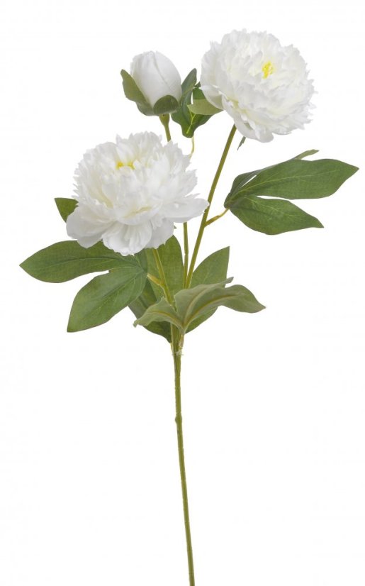 Umělá pivoňka s 2květy a poupětem, květ Ø10cm/ celková dl.65cm
