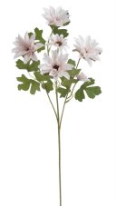 Umělá kopretina s 4 květy a 2 poupata, květ Ø8cm/ zápich dl.62cm