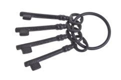 Dekorace svazek kovových klíčů 14,5cmH