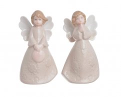 Dekorace anděl porcelánový 5,5cmLx4,5cmWx9,5cmH - 2 druhy