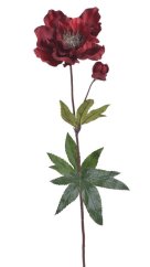 Umělá sametová čemeřice, květ Ø 11cm, dl.60cm