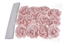 Hlavička pěnové růže na drátku 7cm/dl.25cm - 12ks