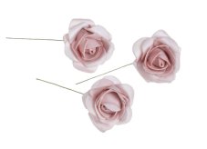 Hlavička pěnové růže na drátku Ø 6cm/dl.8cm - 8ks