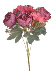 Kytice umělých pivoněk květ Ø 7cm, dl.42cm