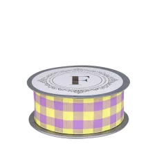 Plátnová stuha s vetkaným kostkovým vzorem 4cm/10m