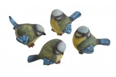 Dekorace  figurka ptáček sedící 3.5cmLx5,5-6cmWx4,5-5,5cmH - 2 druhy