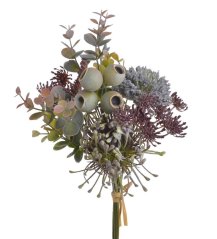 Umělá kytice s leucospermum a doplňky dl. 33cm