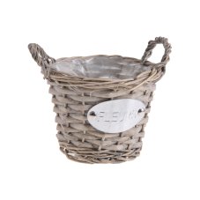 Dekorativní proutěný košík s igelitem uvnitř 15x11cmH