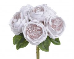 Růže s listy, svazek 6 stonků, dl. 28 cm, barva 19