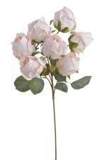 Umělá růže se 7 květy světle růžová 56 cm