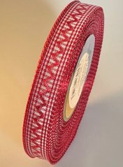 Kostkovaná stuha se vzorem a drátkem 1,5cm/25m