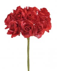 Pěnové růže na drátku - hlavička 4,5 cm , drátek 25 cm, 10ks
