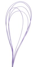 Dekorace ratanové smyčky dl.100cm - 5ks, barva fialová_2577C