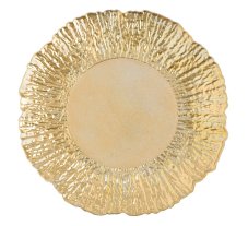 Dekorační plastový talíř se vzorem Ø 33 x H2cm - zlatý