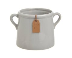 Keramická nádoba na aranžování s cedulkou Ø 15cm x H10cm