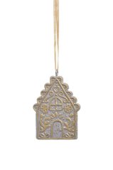Vánoční dekorace perníkový domek 4,5cmLx0,8cmWx6,8cmH - závěs