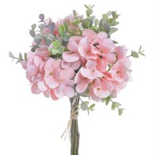 Kytice umělých hortenzií a eukalyptů dl. 26cm