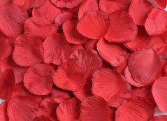 Umělé textilní plátky růží vel. 4,5cm cca 100ks