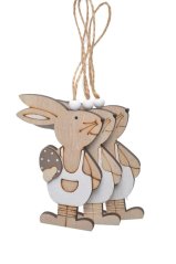 Zajíček s vajíčkem - závěs 9,5 cm, 3 ks