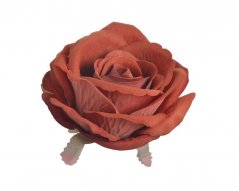 Velká hlavička umělé polorozvité růže 8 cm, 6ks, barva_10
