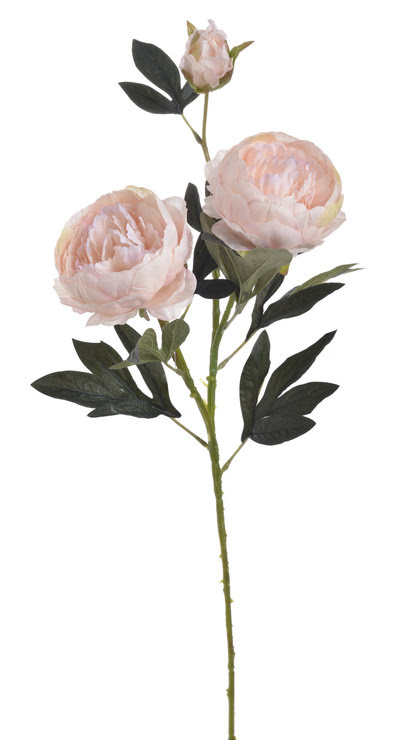 Umělé pivoňky na stonku s listy květ Ø 10 cm, dl.76 cm