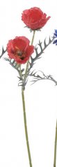 Letní kvetoucí umělá květina  chrpa/vlčí mák/kopretina, květ Ø 5-7cm/ dl. 50cm