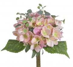 Kytice umělých hortenzií s 7 květy a listy, květ Ø 10cm, dl.celkem 30cm