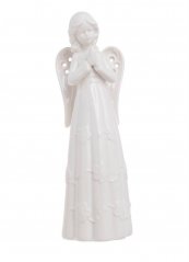 Dekorace anděl porcelánový .6cmLx5,5cmWx17,5cmH