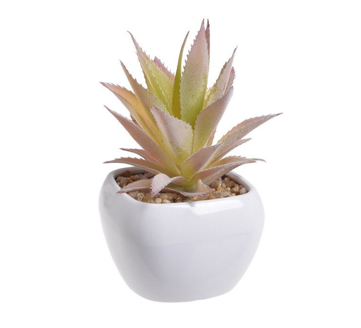 Umělý sukulent v keramickém květináči H16,5 cm