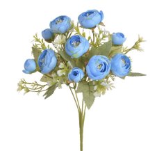 Kytice umělých ranunculusů, 5 květů Ø 4cm a 6 poupat dl.celkem 30cm