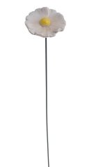 Dekorace keramický kvítek na drátku, .(5,5cm⌀x2,2cmH) 30cmH - zápich