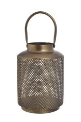Dekorace kovová lampa na svíčku 16cmØ x 23-34cmH