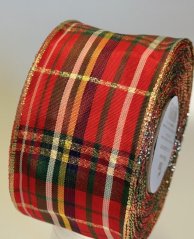 Kostková stuha s metaloplastem a drátkem  60mm/25m