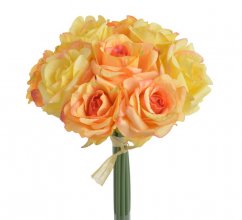 Růže s listy svazek 9 stonků, dl. 28 cm, barva 02