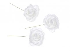 Hlava pěnové růže na drátku 8cm/13cm - 12ks