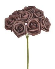 Svazek hlaviček pěnových růží na drátku Ø6cm/dl.25cm - 8ks_211